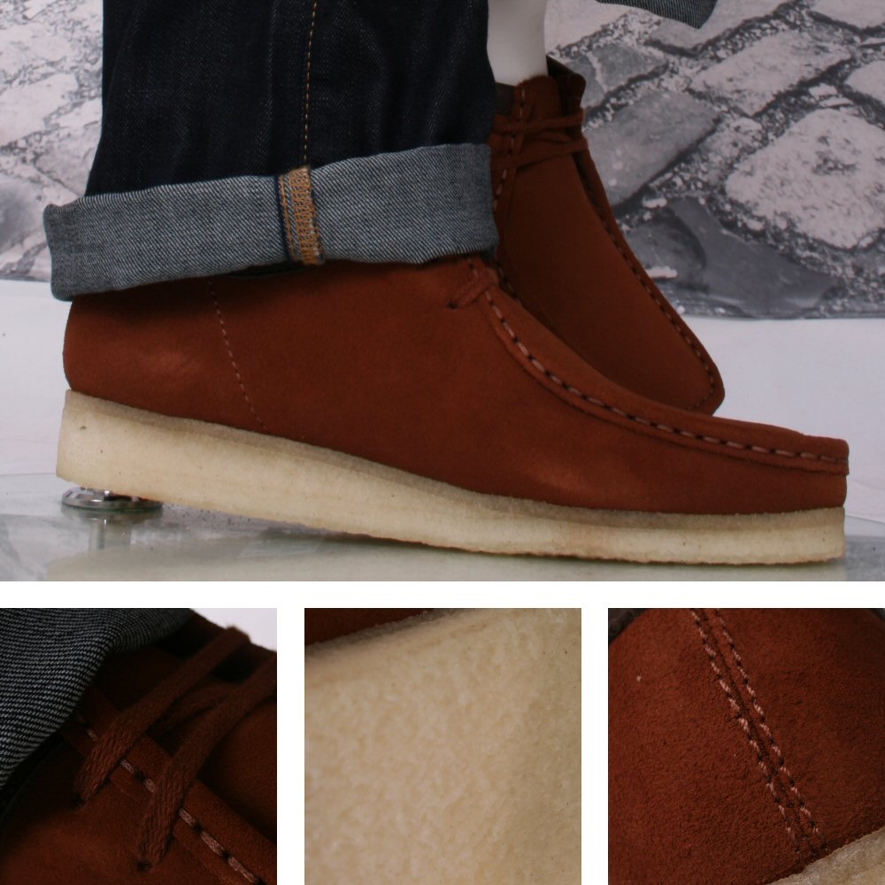wallabee dark tan combination